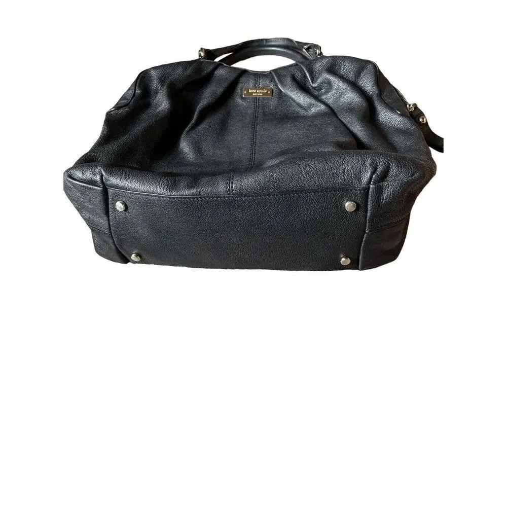 Kate Spade 5 Points Camille Bag- Black Leather With Handles Mutli Stripe Inside